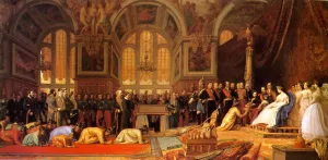 The Reception of the Siamese Ambassadors at Fontainebleau by Jean-Leon Gerome Oil Painting