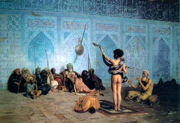 Main Product Photo of The Serpent Charmer Painting by Jean-Leon Gerome