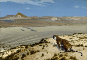 Tiger on the Watch by Jean-Leon Gerome Oil Painting