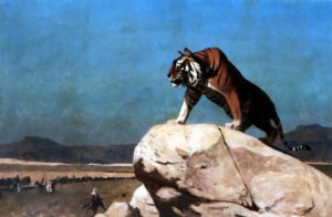 Tiger on the Watch by Jean-Leon Gerome Oil Painting