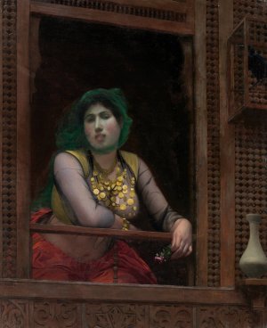 Woman at a Balcony by Jean-Leon Gerome Oil Painting