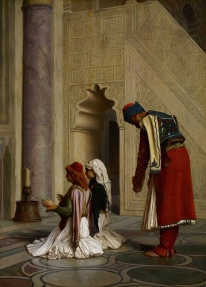 Young Greeks in the Mosque by Jean-Leon Gerome Oil Painting