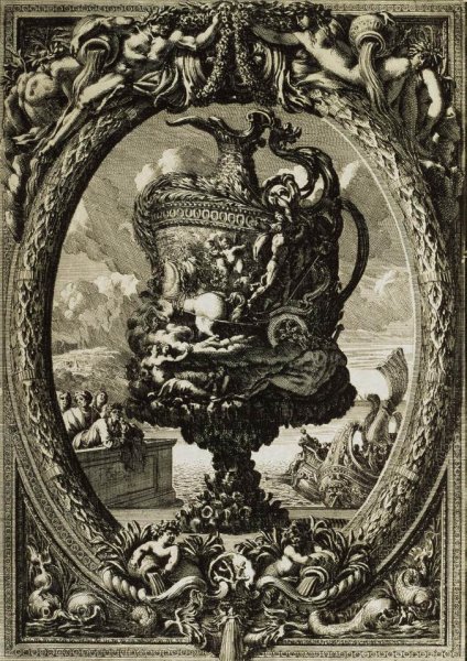 Main Product Photo of Vase in a Cartouche Painting by Jean Le Pautre