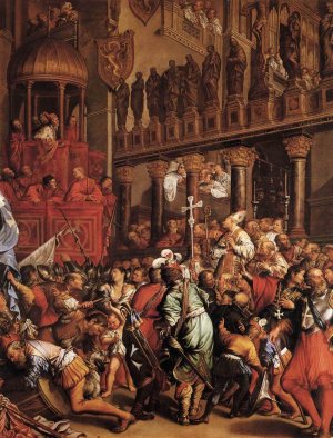 Doge Enrico Dandolo Recruiting for the Crusade by Jean Leclerc Oil Painting