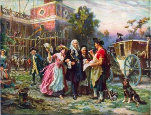 Building the Cradle of Liberty by Jean-Leon Gerome Ferris - Oil Painting Reproduction