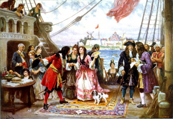 Main Product Photo of Captain Kidd in New York Harbor Painting by Jean-Leon Gerome Ferris
