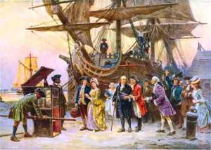 Franklin's Return to Philadelphia by Jean-Leon Gerome Ferris - Oil Painting Reproduction