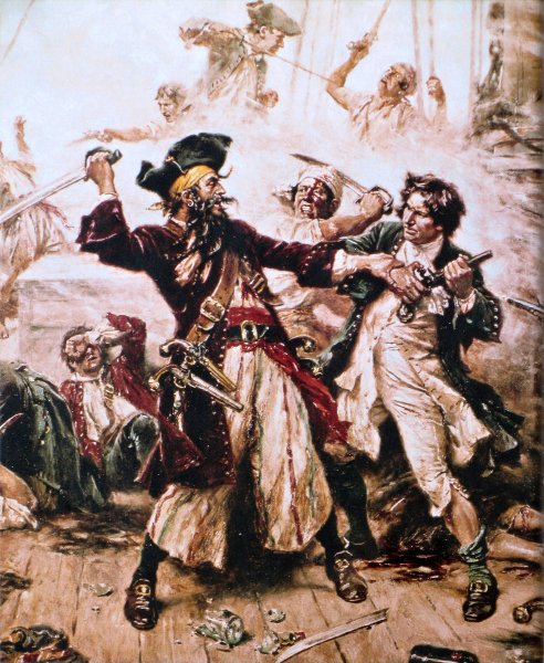 Main Product Photo of The Capture of the Pirate Blackbeard Painting by Jean-Leon Gerome Ferris