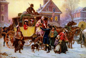 The Christmas Coach 1795 by Jean-Leon Gerome Ferris - Oil Painting Reproduction