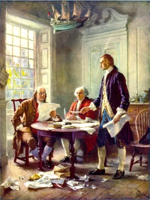 Writing the Declaration of Independence by Jean-Leon Gerome Ferris - Oil Painting Reproduction