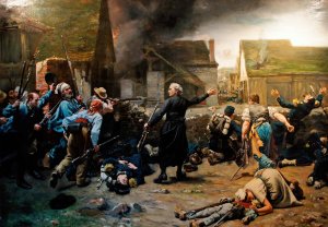 Les combats dans Bazeilles by Jean Leon Palliere Oil Painting