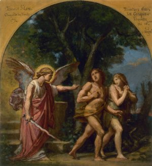 Le peche originel by Jean-Louis Bezard Oil Painting