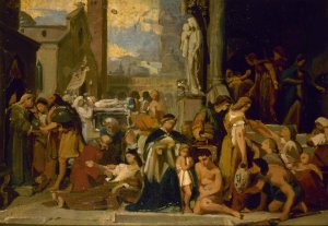 Les sept Ouvres de misericorde by Jean-Louis Bezard Oil Painting