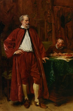 Diderot and His Scribe by Jean-Louis Ernest Meissonier Oil Painting