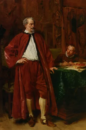 Diderot and His Scribe Oil painting by Jean-Louis Ernest Meissonier