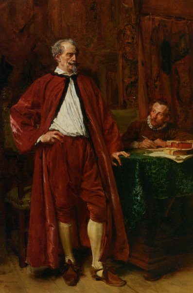 Main Product Photo of Diderot and His Scribe Painting by Jean-Louis Ernest Meissonier