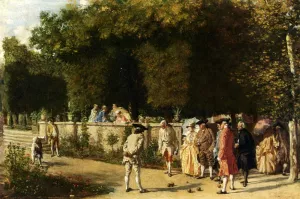 Playing Jeu De Boules Oil painting by Jean-Louis Ernest Meissonier