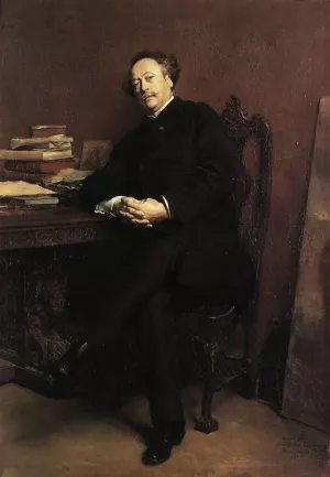 Portrait of Alexandre Dumas, Jr by Jean-Louis Ernest Meissonier - Oil Painting Reproduction