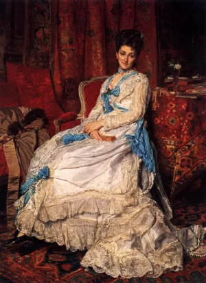 Portrait of Marquesa de Manzanedo Oil painting by Jean-Louis Ernest Meissonier