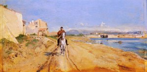 Self-Portrait Along The Route De La Salice, Antibes by Jean-Louis Ernest Meissonier Oil Painting