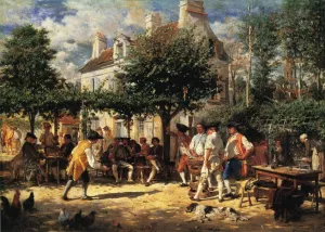 Sunday in Poissy by Jean-Louis Ernest Meissonier Oil Painting