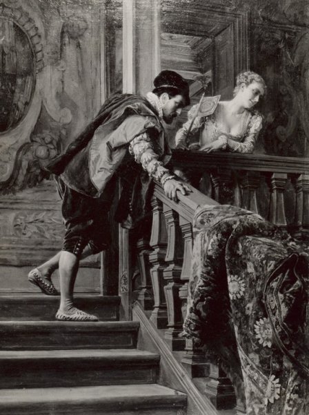 Main Product Photo of Sur l'Escalier
 Painting by Jean-Louis Ernest Meissonier