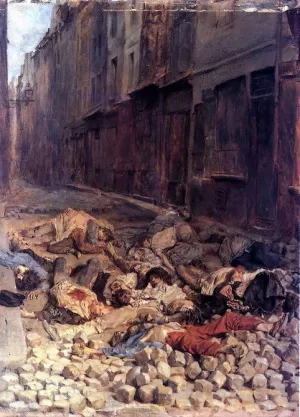 The Barricade by Jean-Louis Ernest Meissonier - Oil Painting Reproduction