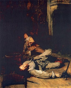 The End of the Game of Cards by Jean-Louis Ernest Meissonier Oil Painting