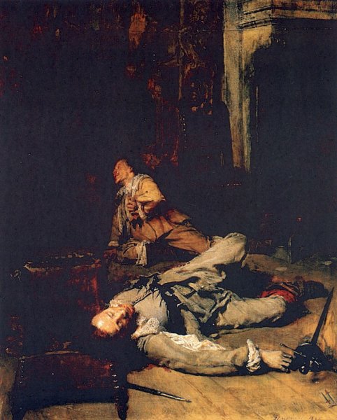 Main Product Photo of The End of the Game of Cards Painting by Jean-Louis Ernest Meissonier