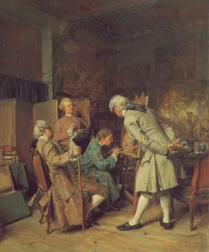 The Lovers of Painting by Jean-Louis Ernest Meissonier Oil Painting