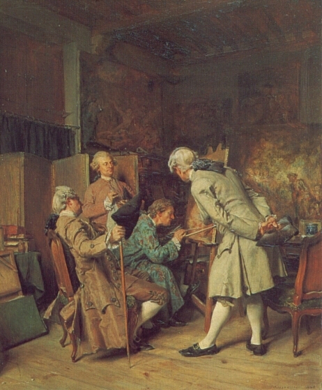 Main Product Photo of The Lovers of Painting Painting by Jean-Louis Ernest Meissonier