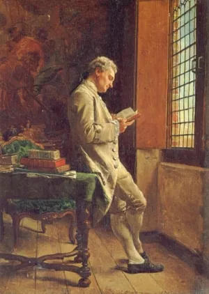The Reader in White painting by Jean-Louis Ernest Meissonier