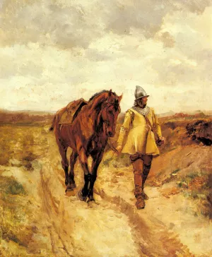 Un Homme d'armes et son cheval by Jean-Louis Ernest Meissonier - Oil Painting Reproduction