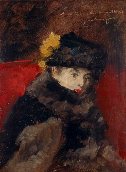 Main Product Photo of A Lady in a Fur Cape Painting by Jean-Louis Forain