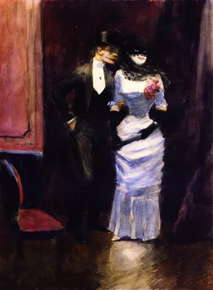 At the Masked Ball by Jean-Louis Forain Oil Painting