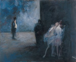 Backstage―Symphony in Blue by Jean-Louis Forain Oil Painting