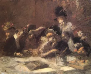 Cafe Maxim, Paris by Jean-Louis Forain Oil Painting