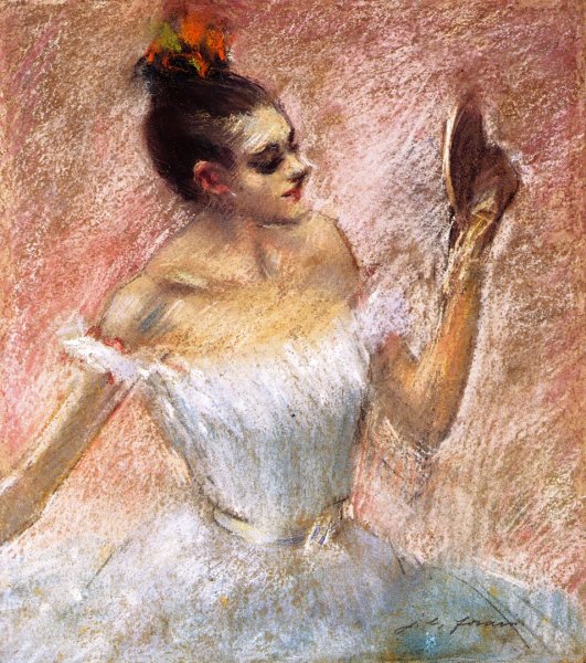 Main Product Photo of Dancer with a Mirror Painting by Jean-Louis Forain