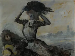 Depart, le coup de vent by Jean-Louis Forain Oil Painting