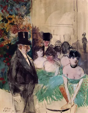 Intermission on Stage by Jean-Louis Forain Oil Painting