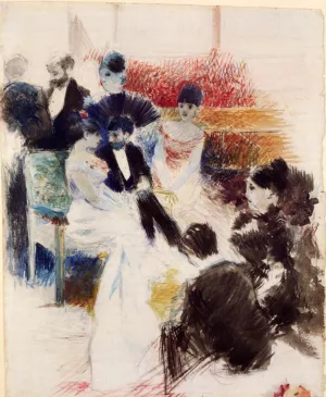 Parisian Salon by Jean-Louis Forain Oil Painting