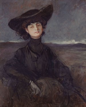 Portrait de la comtesse Anna de Noailles, nee Brancovan by Jean-Louis Forain Oil Painting