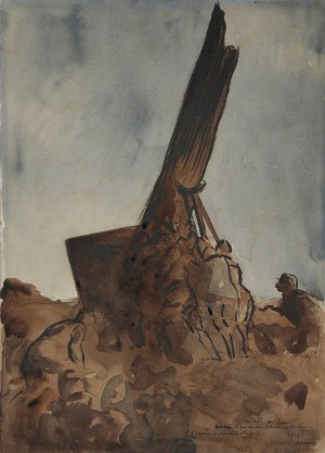 Pose d'un observatoire par des camoufleurs by Jean-Louis Forain Oil Painting