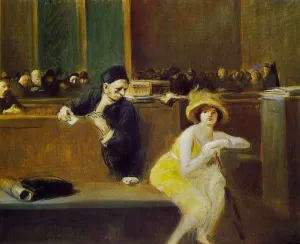 Scne de Tribunal by Jean-Louis Forain Oil Painting