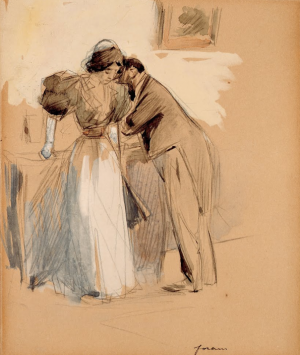 The Secret by Jean-Louis Forain Oil Painting