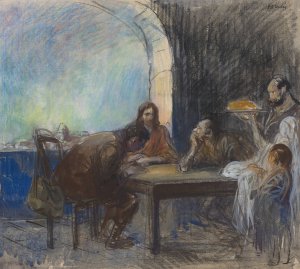 The Supper at Emmaus by Jean-Louis Forain Oil Painting