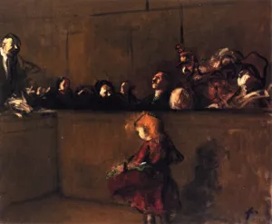 Trial Scene painting by Jean-Louis Forain