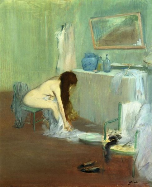 Main Product Photo of Woman at Her Toilette Painting by Jean-Louis Forain