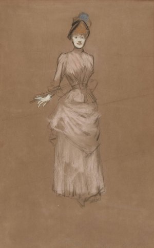 Woman in a Pink Dress by Jean-Louis Forain Oil Painting