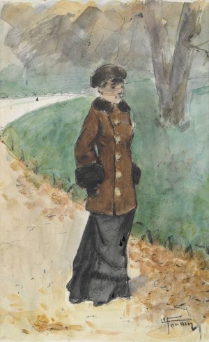 Woman Walking by Jean-Louis Forain Oil Painting